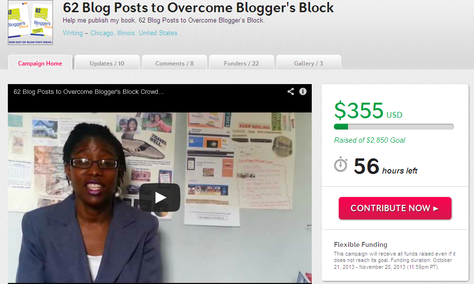 62 Blog Posts to Overcome Blogger's Block - Marcie Hill - Crowdfunding Campaign