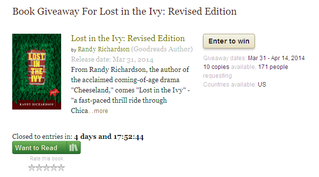 GoodReads Book Giveaway - Lost in the Ivy - Randy Richardson