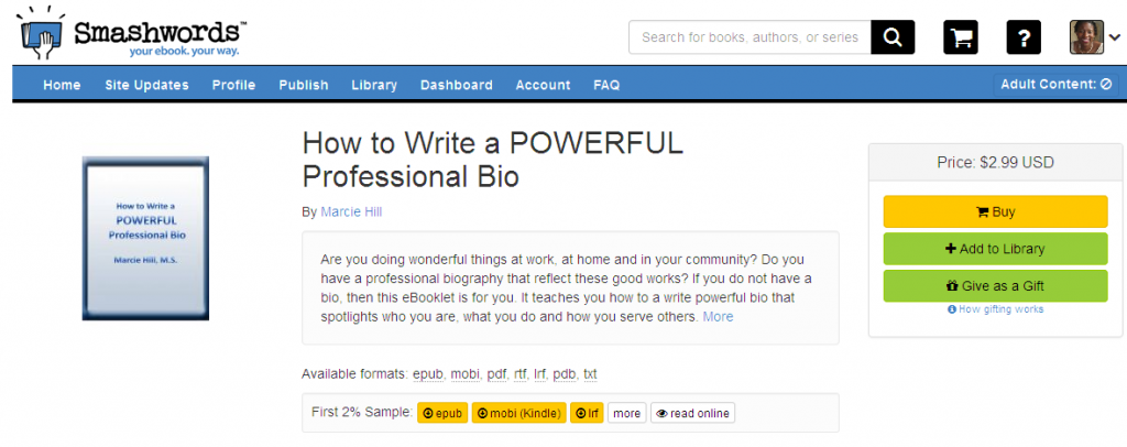 POWERFUL Professional Bio - Smashwords