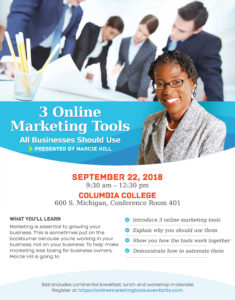 3 Online Marketing Tools Flyer - Marcie Hill