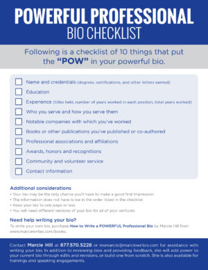 Powerful Professional Bio Checklist