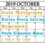 October 2019 Calendar - Marcie Writes